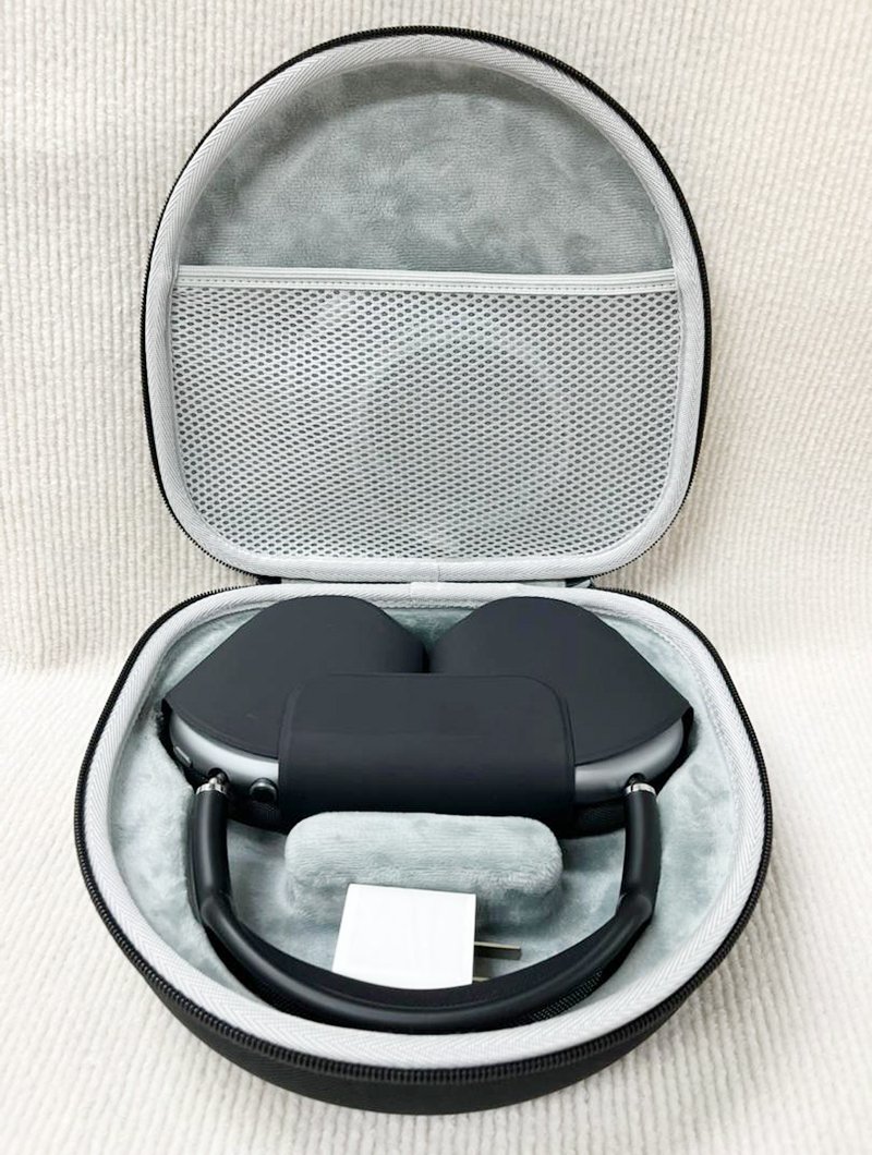 Travel Case for Apple AirPods Max Double Zipper Design Waterproof and moisture-proof Shockproof EVA Anti-Scratch Velvet Interior - Image 2