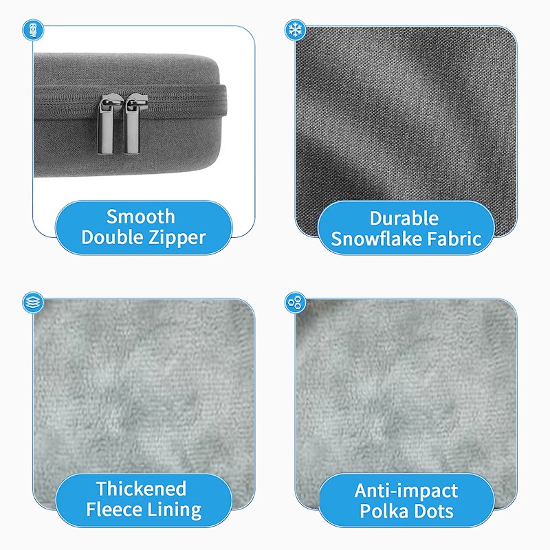 Travel Case for Apple AirPods Max Double Zipper Design Waterproof and moisture-proof Shockproof EVA Anti-Scratch Velvet Interior - Image 3