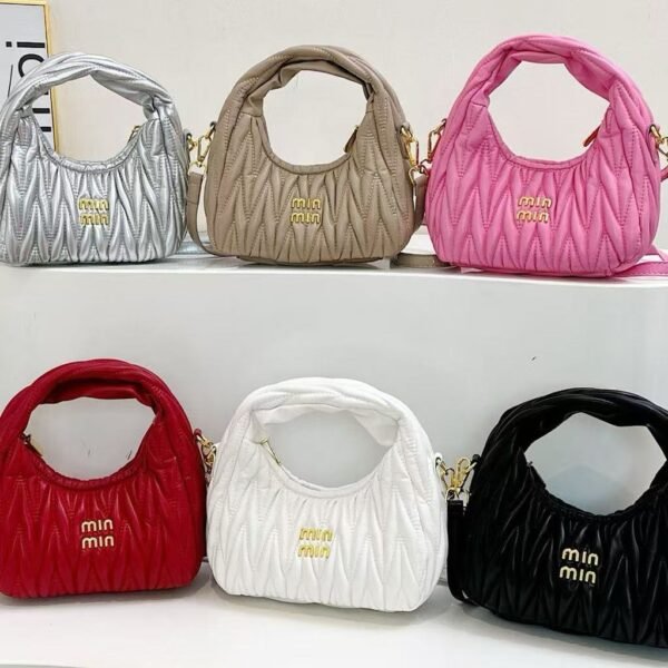 Miu Miu Style Pleated Cloud Bag - Girly Handbag  Crossbody Bag