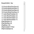 iPad Pro stylus (first, second, and third generation) capacitive stylus, Apple Pencil tablet stylus. - AP Pencil USB C