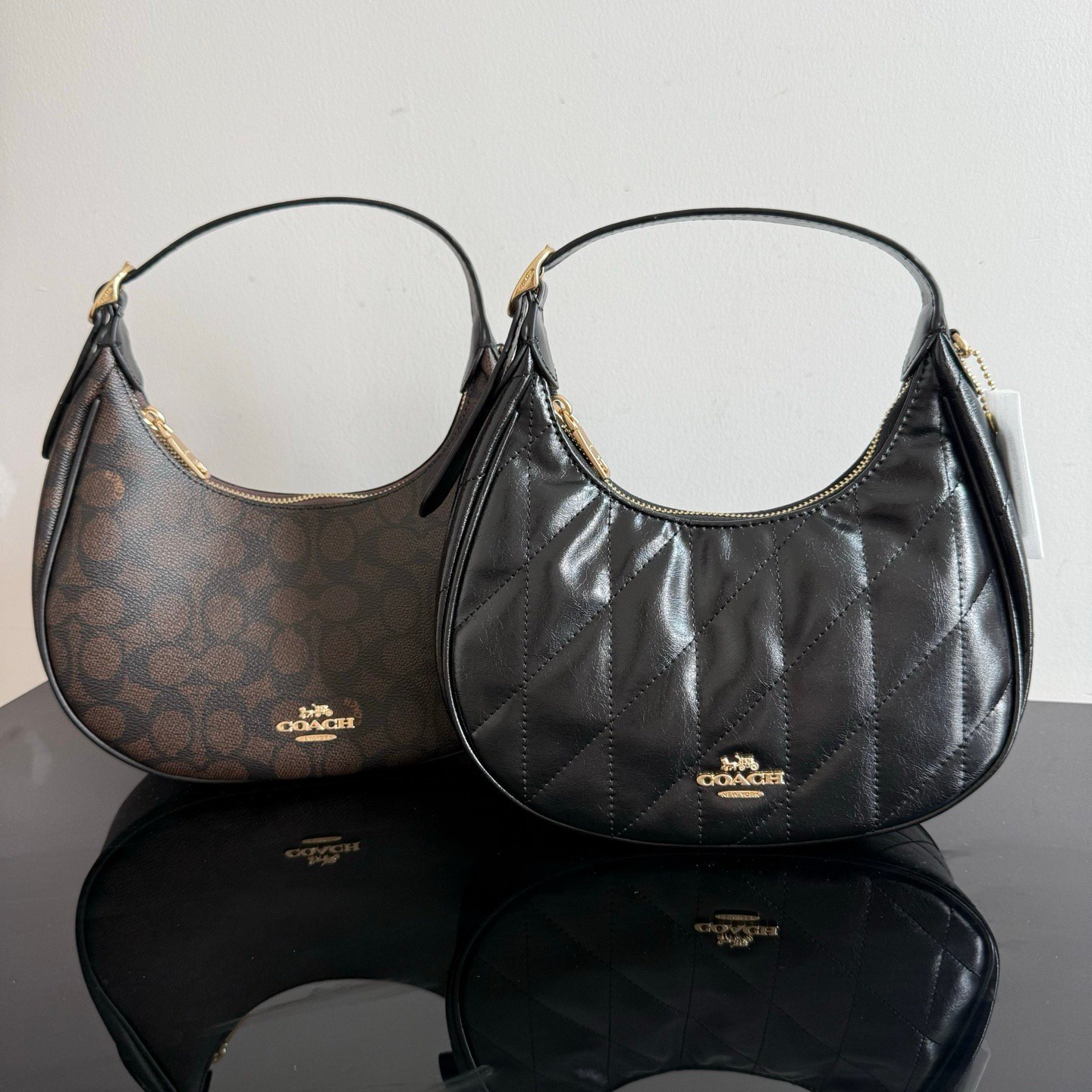 Coach Diamond Quilted Leather Hobo Shoulder & Crossbody Bag