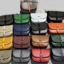 Goyard Classic Blue Monogram Messenger Bag, Adjustable Crossbody & Shoulder Bag