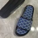 Classic Monogram Slide Sandals, Unisex Casual Slippers - Blue