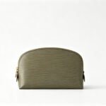 LV Epi Leather Cosmetic Pouch, Olive Green Shell-Shaped Makeup Bag - Green
