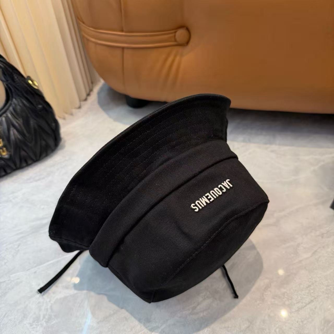 JACQUEMUS Classic Black Bucket Hat | French Minimalist Style - Image 6