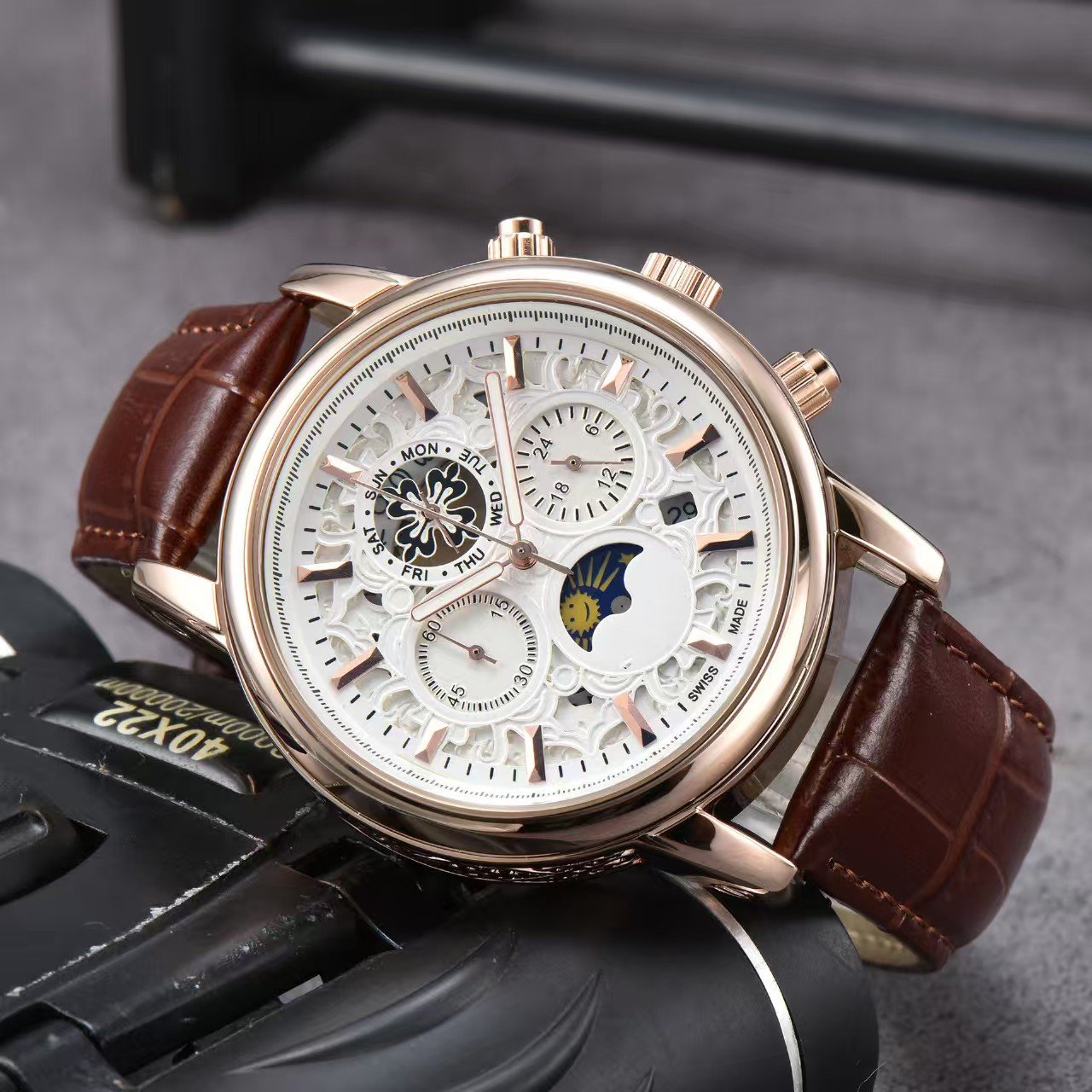 Parda Classic Men's Multi-Functional Sports Watch, All-Weather Full-Function Quartz Wristwatch for Business & Daily Casual