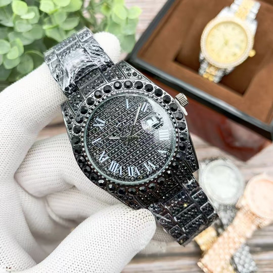 Brilliant Full Diamond Designed Quartz Watch for Ladies, Trendy Light Luxury Elegant Women Watch - Image 5