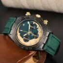 Men Vintage Rubber Strap Multi-Function Quartz Watch - Green