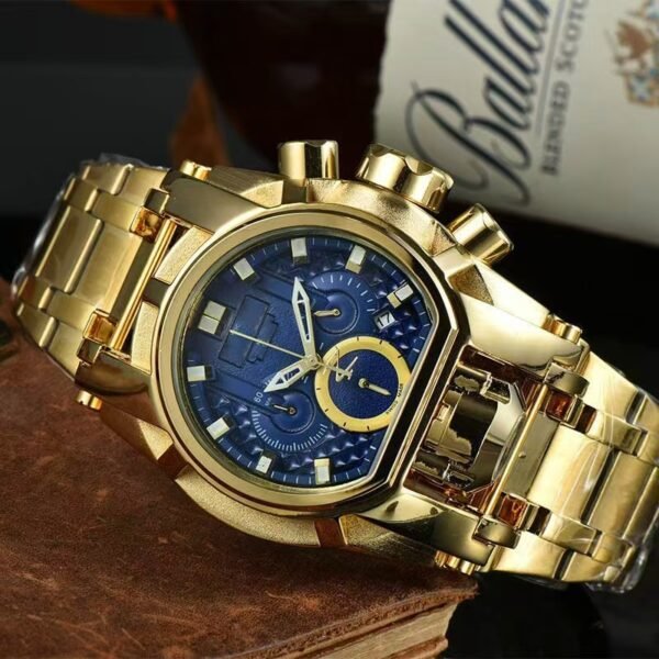 WIS INVICTA Light Luxury Business Men Large Dial Watch, Precision Multi-Function Quartz Wristwatch
