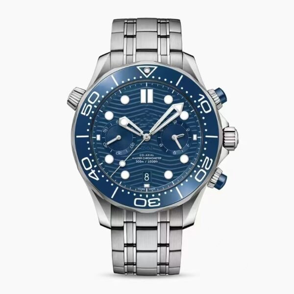 Hot Sale Men's Full-Function Chronograph Quartz Watch, Stainless Steel Band Business Sports Wristwatch