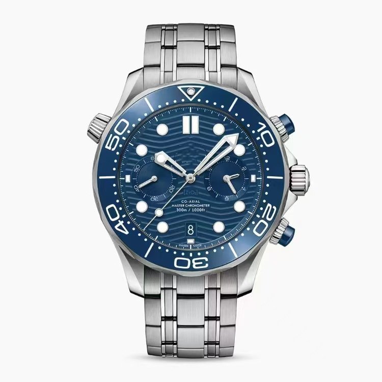 Hot Sale Men's Full-Function Chronograph Quartz Watch, Stainless Steel Band Business Sports Wristwatch