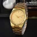 Fashion Business Men's 3 Hands Quartz Watch, Multifunctional Minimalist Versatile Wristwatch - Gold