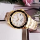 Men Mechanical Watch with Date Window, Automatic Business Wristwatch for Daily Commute - Gold