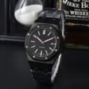 Men's Fashion Automatic Mechanical Watch, Business Rhombus Dial Stainless Steel Wristwatch - Black