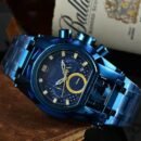 WIS INVICTA Light Luxury Business Men Large Dial Watch, Precision Multi-Function Quartz Wristwatch - Blue