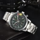 Popular Swiss Men Watch with Steel Band, Waterproof Luminous Hands Business Casual Wristwatch - Green