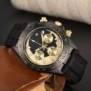 Men Vintage Rubber Strap Multi-Function Quartz Watch - Black
