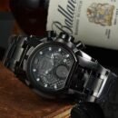 WIS INVICTA Light Luxury Business Men Large Dial Watch, Precision Multi-Function Quartz Wristwatch - Black