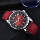 New A Brand Men Quartz Watch, High-Quality 3-Hands Luminous Calendar Watch with Fabric Strap - red