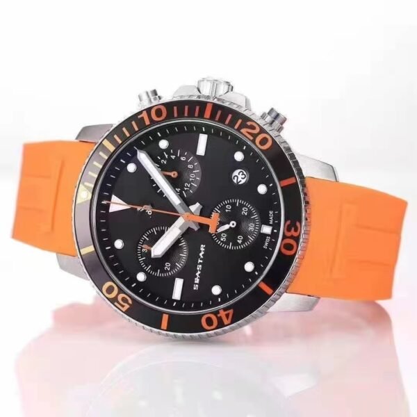 TianS Light Luxury Men Quartz Watch, 6-Hand Timing & Annual Calendar Function, Daily Wear Business Casual Wristwatch