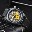 Fashion Men Rubber Strap Watch, Multi-function Calendar Quartz Movement, Life Waterproof Business Sports Wristwatch - yellow