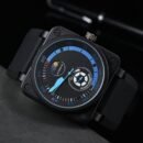 New Arrival Men Starry Sky Series Automatic Mechanical Watch, BR Silicone Band Sports Casual Men Wrist Watch - Blue