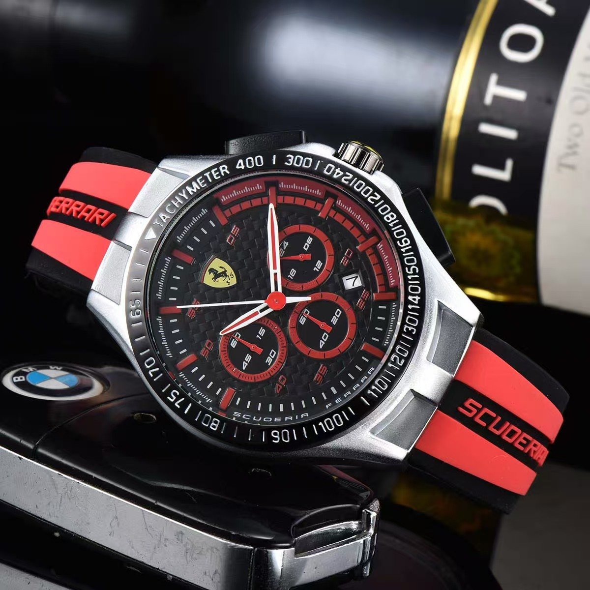 Luxury Casual Men Multifunctional Chronograph Watch, FR Style Waterproof Rubber Band Wristwatch - Image 5