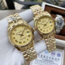 Light Luxury Business Men Stainless Steel Strap Mechanical Watch, Minimalist Fashion Commute Men Wrist Watch - Gold