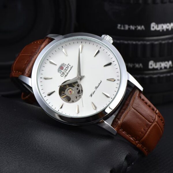 Mechanical Lion Men Mechanical Watch, Hollow Large Dial Steel Band Wristwatch, Wear-resistant Waterproof Watch for Business & Sports