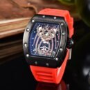 New European Style Men Quartz Watch, Fashion Trendy Versatile Business Casual Men Wristwatch - red