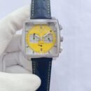 High Quality Business Men Quartz Wristwatch, All Steel Multi-Function 6-Hands Chronograph Luminous Date Watch - yellow