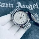 Men Dual Calendar Automatic Mechanical Watch, RLX Style Business Stainless Steel Wristwatch - Silver