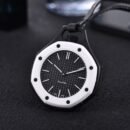 Style A Fashion Trendy Quartz Pocket Watch, Vintage Flip Cover Pocket Watch, Men Pocket Clock Gift Accessory - Black