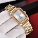 Luxury Women Quartz Watch with Diamond-set Aurora Dial, RL Style Rose Gold Stainless Steel Band Fashion Ladies Wristwatch - Gold
