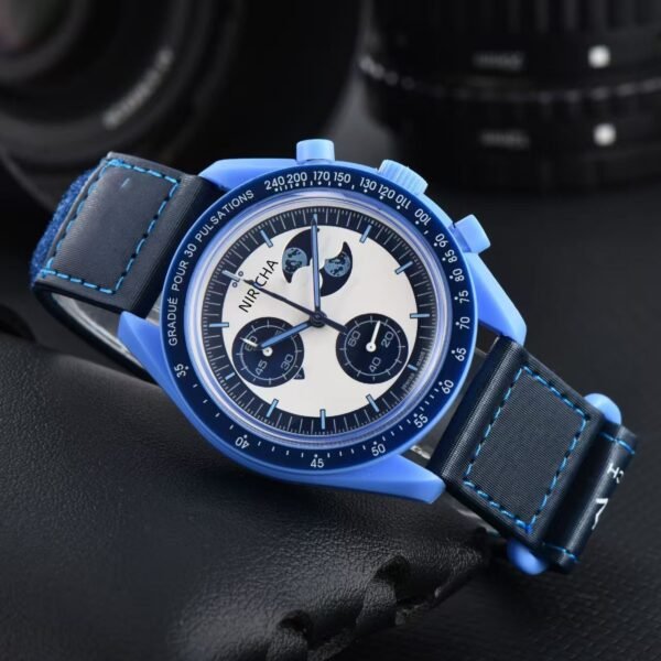 OG Style Unisex 6 Hands Chronograph Quartz Watch, Rubber Case Super Luminous Casual Sports Wristwatch