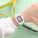 Luxury Light Fashion Women Watch, Tonneau Shape Minimalist Quartz Wristwatch - Blue