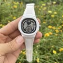 Business Men Stainless Steel Strap Quartz Watch, Multi-Function 5 Hands Moon Phase Calendar Watch - white