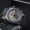 Fashion Men Rubber Strap Watch, Multi-function Calendar Quartz Movement, Life Waterproof Business Sports Wristwatch - Black