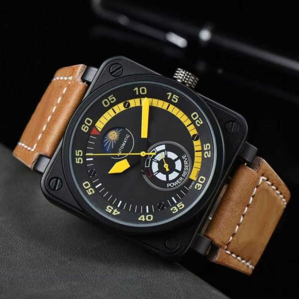 New Arrival Men Starry Sky Series Automatic Mechanical Watch, BR Silicone Band Sports Casual Men Wrist Watch