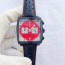 High Quality Business Men Quartz Wristwatch, All Steel Multi-Function 6-Hands Chronograph Luminous Date Watch - red