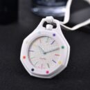 Style A Fashion Trendy Quartz Pocket Watch, Vintage Flip Cover Pocket Watch, Men Pocket Clock Gift Accessory - white
