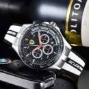 Luxury Casual Men Multifunctional Chronograph Watch, FR Style Waterproof Rubber Band Wristwatch