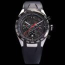 Fashion Men 6 Hands Chronograph Quartz Watch, Multifunctional Business Casual Waterproof Steel Band Wristwatch - Black