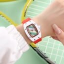 Luxury Light Fashion Women Watch, Tonneau Shape Minimalist Quartz Wristwatch