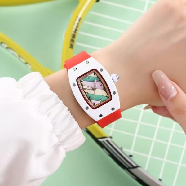 Luxury Light Fashion Women Watch, Tonneau Shape Minimalist Quartz Wristwatch