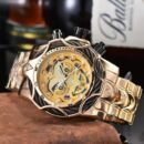 INVICTA Men's Quartz Watch with Colorful Joker Dial, Stainless Steel Band, Waterproof Personality Wristwatch for Business & Daily Wear - black gold