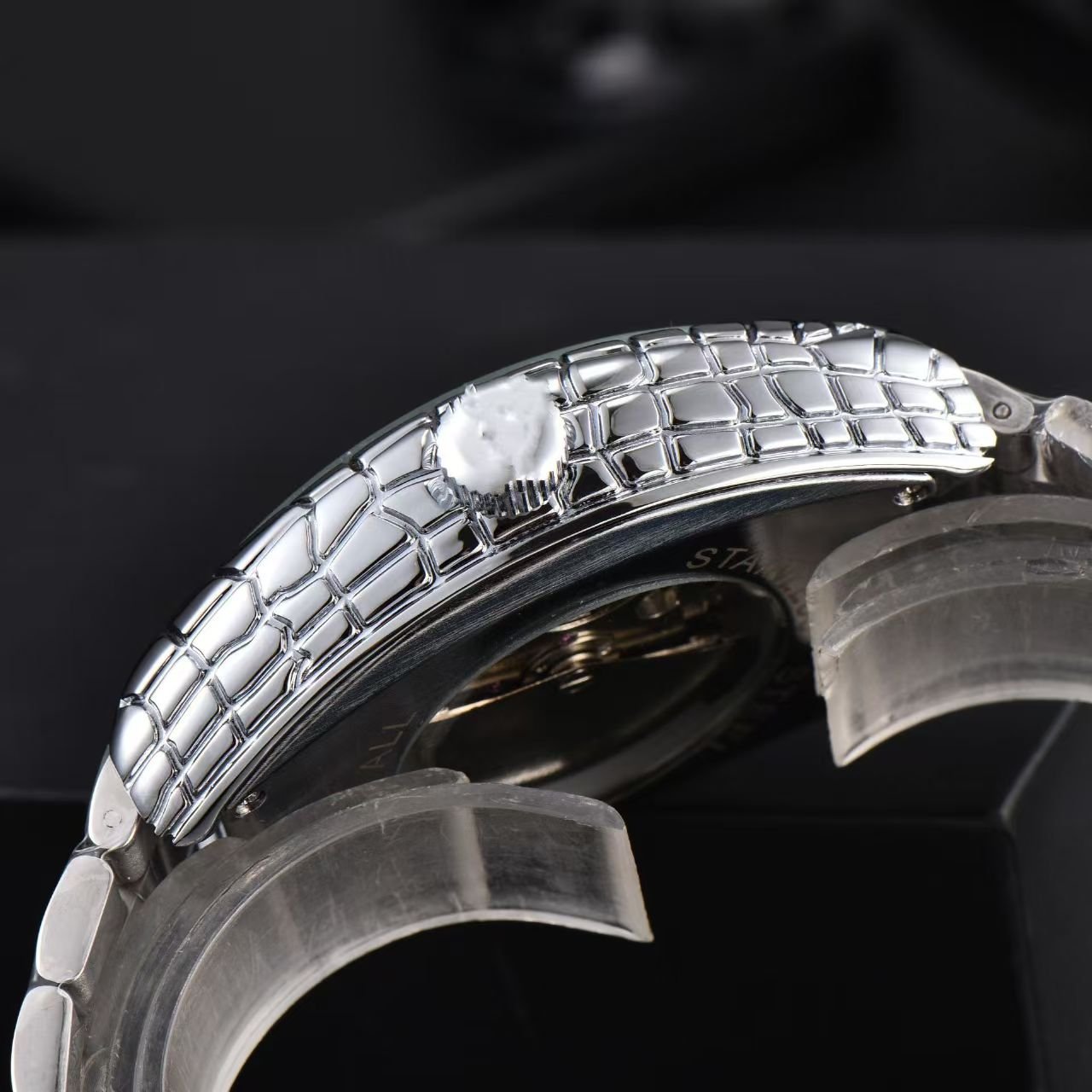Falan Exquisite Barrel Designed Men Business Timepiece, Soft Genuine Leather Strap Automatic Mechanical Watch - Image 5