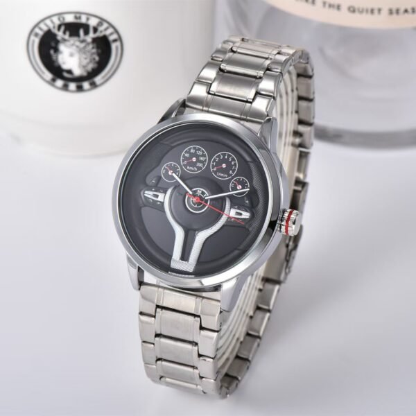 Wish Style BMW Steering Wheel Shaped Fashion Men Watch, Creative Personality Quartz Wristwatch