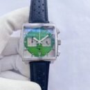 High Quality Business Men Quartz Wristwatch, All Steel Multi-Function 6-Hands Chronograph Luminous Date Watch - Green