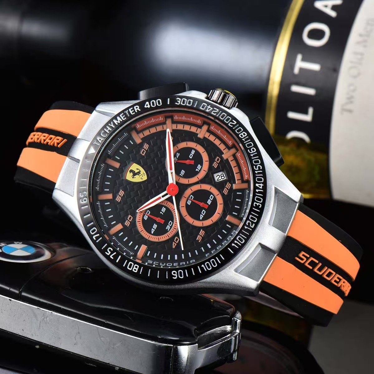 Luxury Casual Men Multifunctional Chronograph Watch, FR Style Waterproof Rubber Band Wristwatch - Image 2